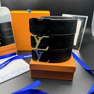 Luxury Black Leather Belt